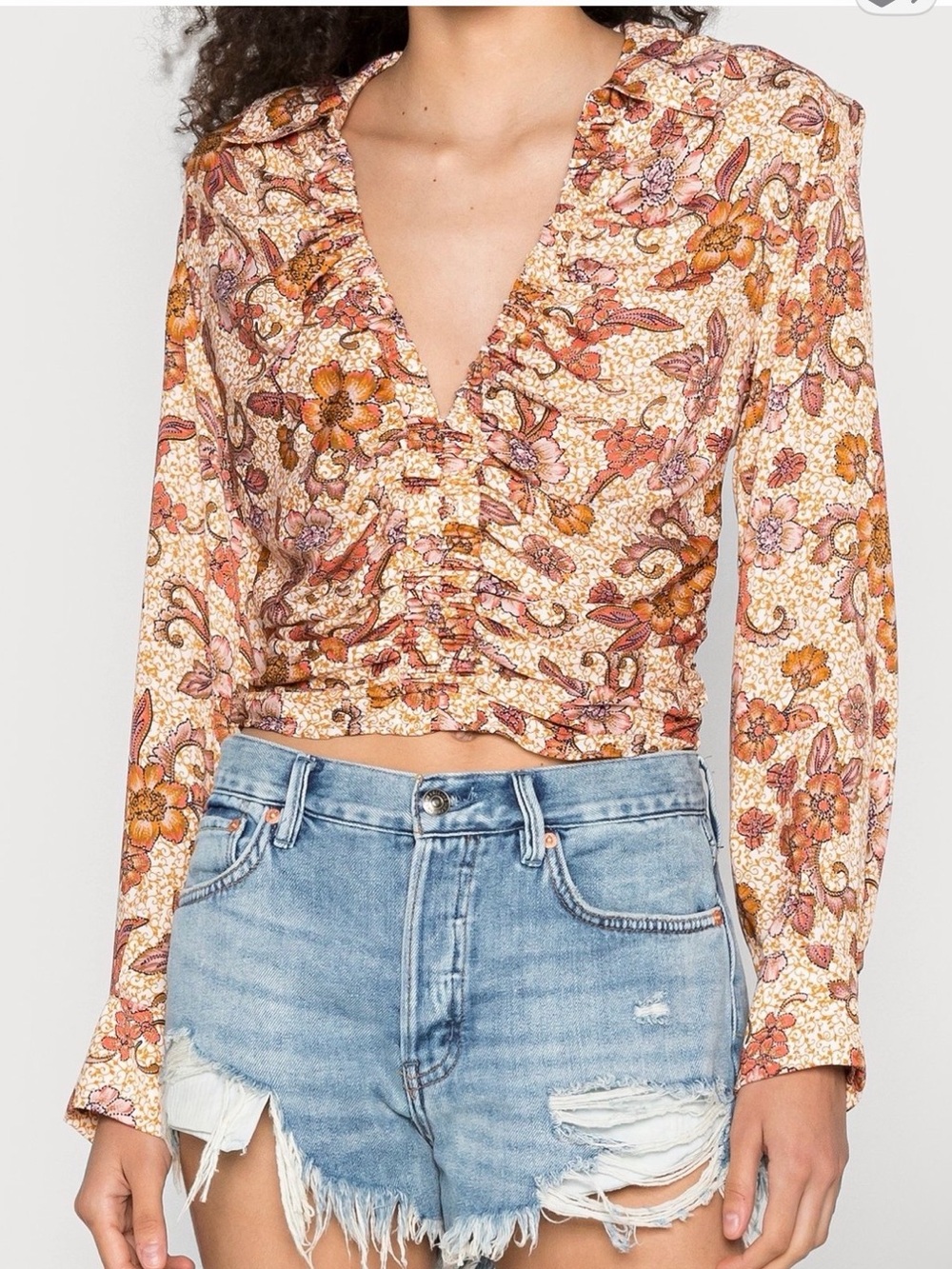 Free People I Got You Floral Print Top XS